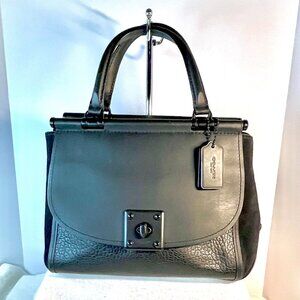 LIKE NEW! Coach Drifter Carryall Black Leather / Suede Satchel | Style 38389